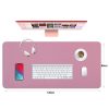 Dual Side Office Desk Pad Waterproof PU Leather Computer Mouse Pad – 120×60 cm, Pink