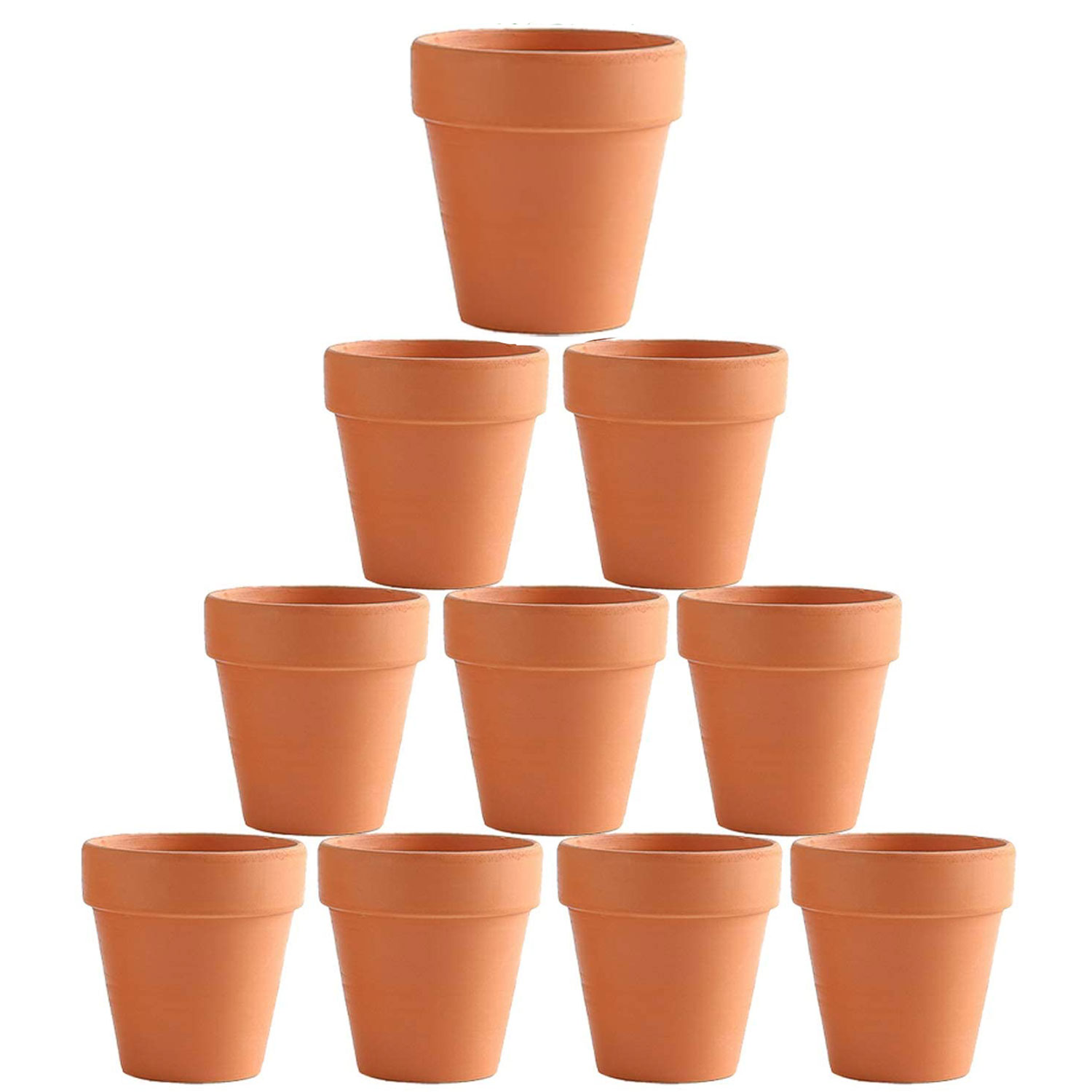 Flower Pot Pots Clay Ceramic Plant Drain Hole Succulent Cactus Nursery Planter – 10×6 cm