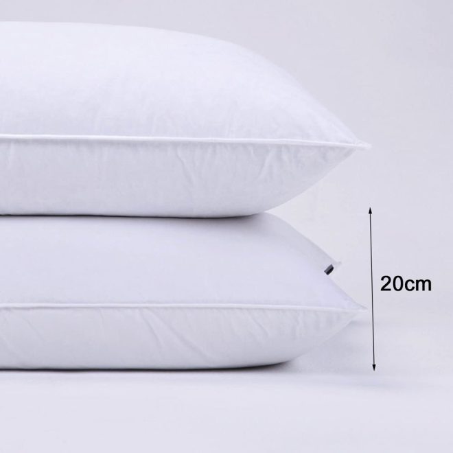 2 Premium Hotel Pillows 74CM x 48CM Pillows Breathable Cotton – 1150gm