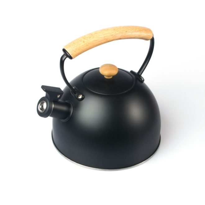3 Liter Tea Whistling Kettle Stainless Steel Modern Whistling Tea Pot for Stovetop – Black