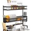 3 tier Over Single Sink Dish Drying Rack Drainer Kitchen Cutlery Holder Storage Organizer – 82x65x28 cm
