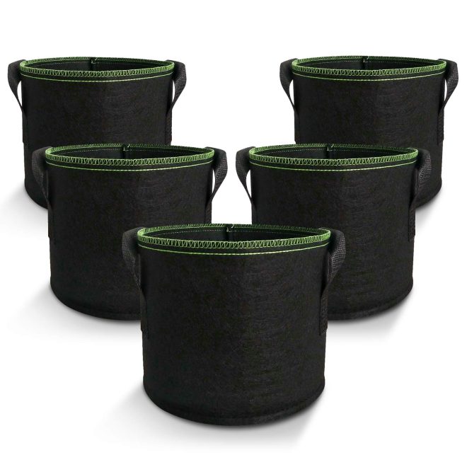 5-Pack Gallons Plant Grow Bag Flower Container Pots with Handles Garden Planter – 30×35 cm