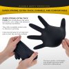 100x Nitrile Black Industrial Mechanic Tattoo Food Disposable Gloves – Large