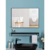 40x50cm Rectangle Wall Bathroom Mirror Bathroom Holder Vanity Mirror Corner Decorative Mirrors – Black