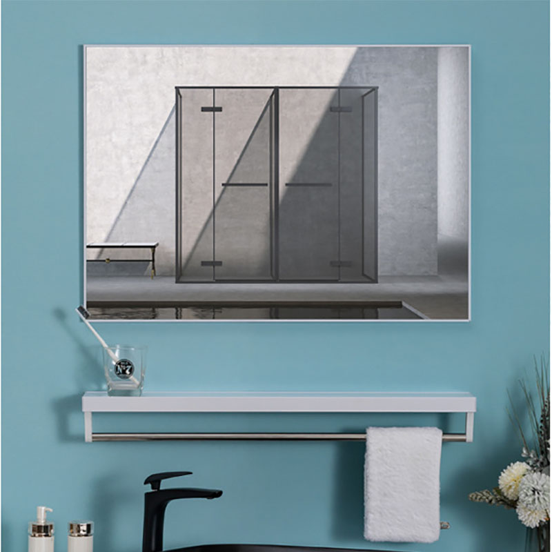 40x50cm Rectangle Wall Bathroom Mirror Bathroom Holder Vanity Mirror Corner Decorative Mirrors – White