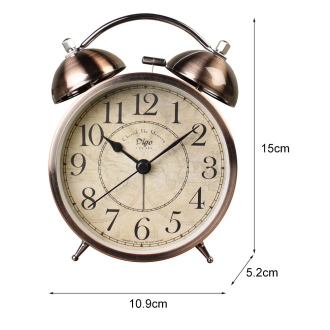 Dual Alarm Clock Twin Bell Alarm Clock, Bedroom Table Desk Alarm Clock Backlight