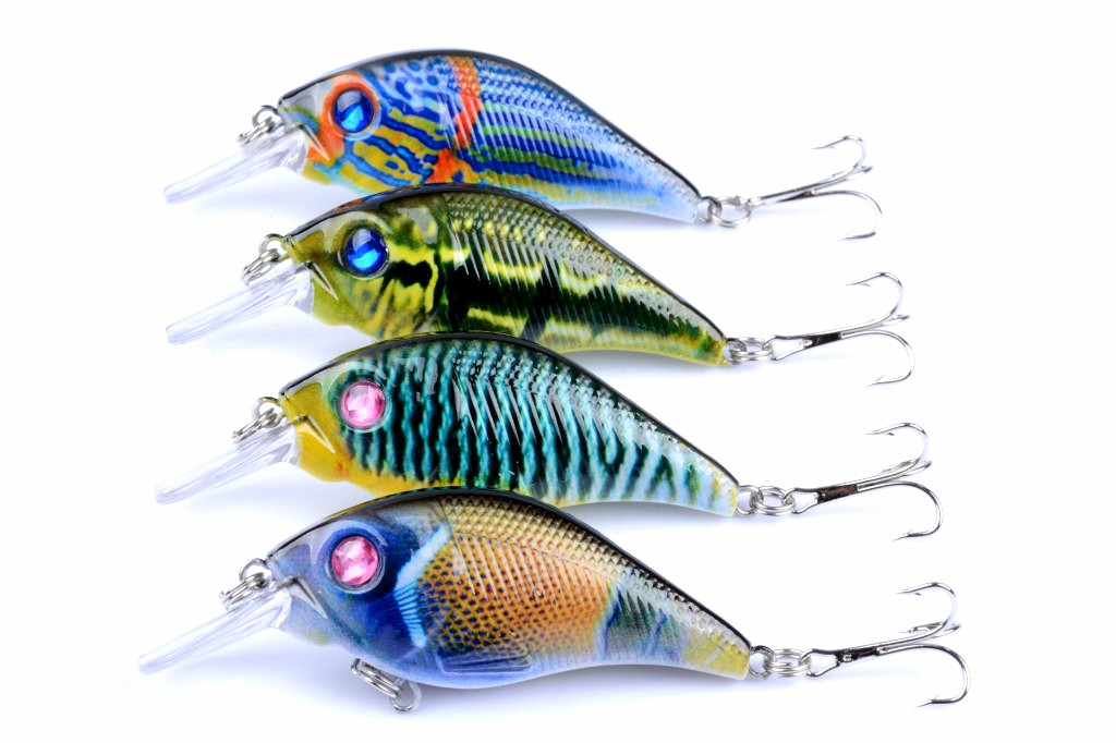 4x 7.5cm Popper Crank Bait Fishing Lure Lures Surface Tackle