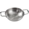 26cm Seafood Paella Pan with Riveted Chrome Plated Handles Dishwasher Safe – Silver
