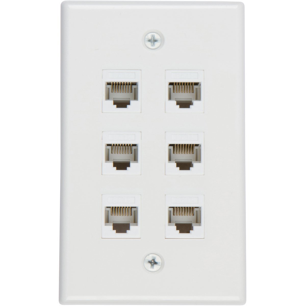 Ethernet Wall Plate Cat6 Ethernet Cable Wall Plate Adapter – 6 Port