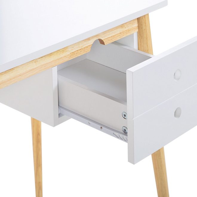 Oslo Desk with Drawer – White and Natural