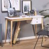 Oslo Desk with Drawer – White and Natural