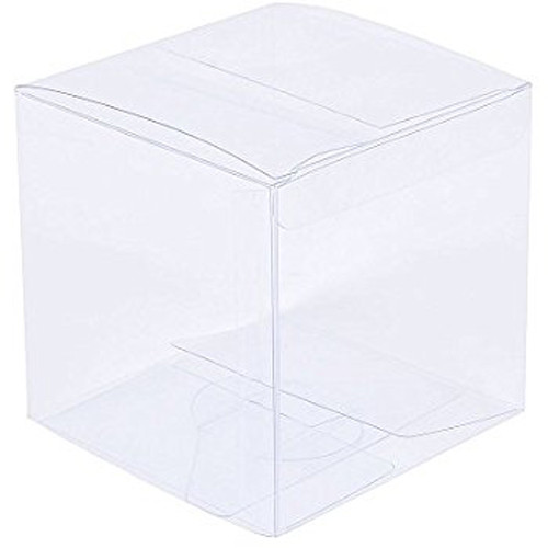 10 Pack of  12cm Square Cube Box – Bomboniere Exhibition Gift Product Showcase Clear Plastic Shop Display Storage Packaging Box – 12x12x12 cm