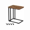 C-Shaped End Table with Steel Frame and Castors