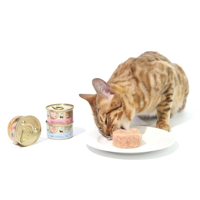 Premium Tuna White Meat With Salmon In Jelly Cat Canned Food 85G X 24