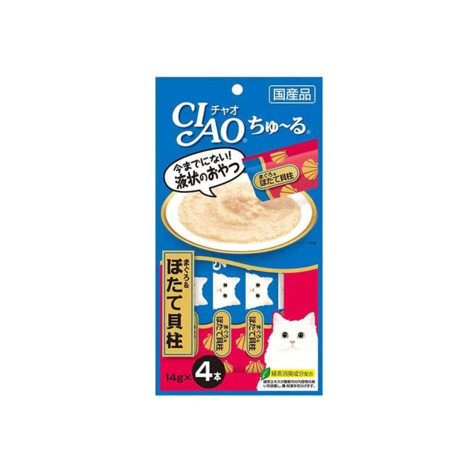 Churu Puree Cat Wet Treat -White Meat Tuna Scallop- 14G x 4 SC-77 X6
