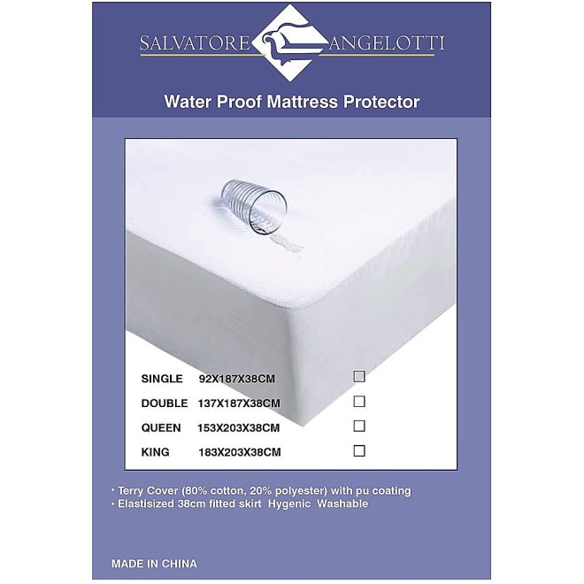 Mattress Protector – Waterproof Terry w Skirt – SINGLE
