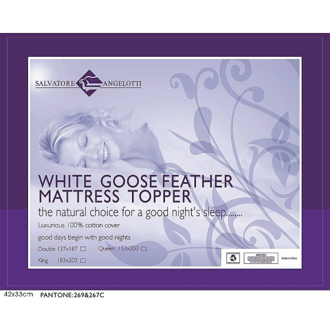 Mattress Topper – 100% Goose Feather – SINGLE