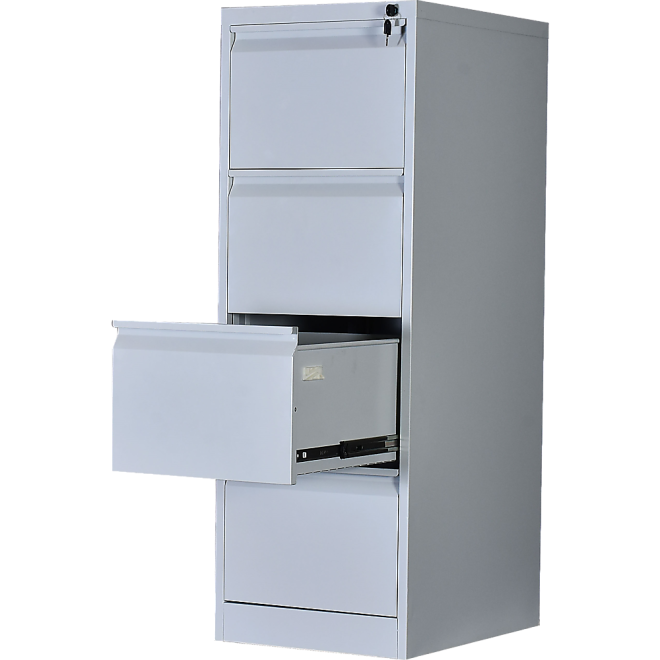 Drawer Shelf Office Gym Filing Storage Locker Cabinet – Grey, 4-Drawer