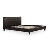 PU Leather Bed Frame – DOUBLE, Brown