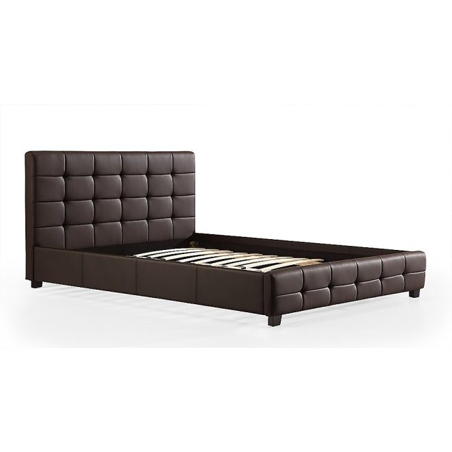 PU Leather Deluxe Bed Frame – DOUBLE, Brown