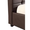 PU Leather Deluxe Bed Frame – QUEEN, Brown