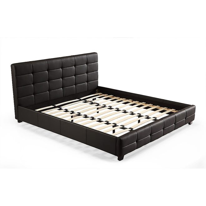PU Leather Deluxe Bed Frame – KING, Black
