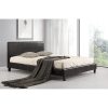 PU Leather Bed Frame – QUEEN, Black