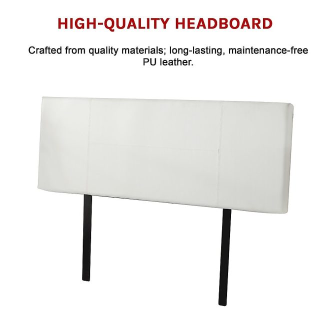 PU Leather Headboard Bedhead – DOUBLE, White