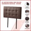 PU Leather Single Bed Deluxe Headboard Bedhead – Brown