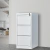 Drawer Shelf Office Gym Filing Storage Locker Cabinet – Grey, 3-Drawer