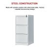 Drawer Shelf Office Gym Filing Storage Locker Cabinet – Grey, 3-Drawer