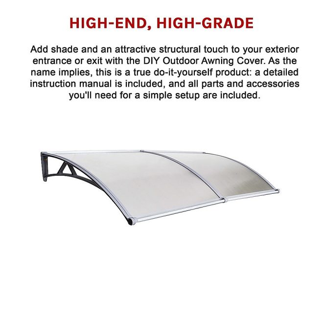 DIY Outdoor Awning Cover with Rain Gutter – 1 x 2 M