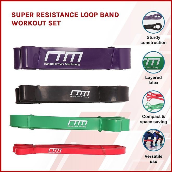 Super Resistance Loop Band Workout Set