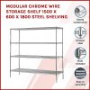 Modular Chrome Wire Storage Shelf Steel Shelving – 1500 x 600 x 1800 mm