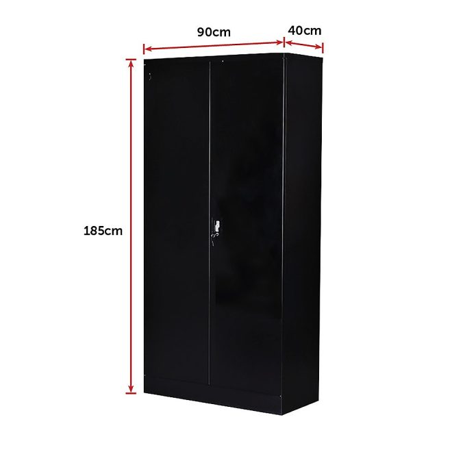 Two-Door Shelf Office Gym Filing Storage Locker Cabinet Safe – 185 x 90 x 40 cm