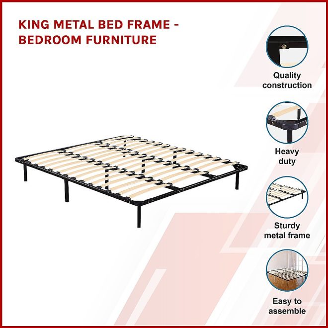 Metal Bed Frame – Bedroom Furniture – KING