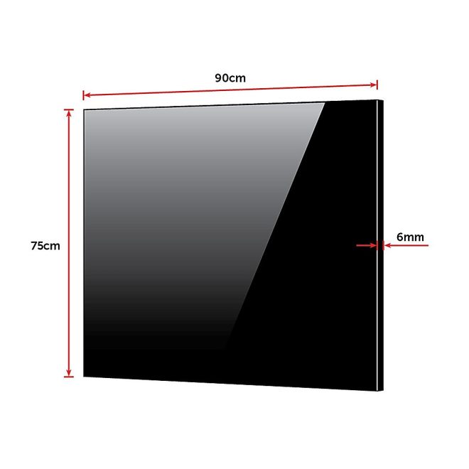 Toughened Glass Kitchen Splashback – 60 x 70 cm, Black