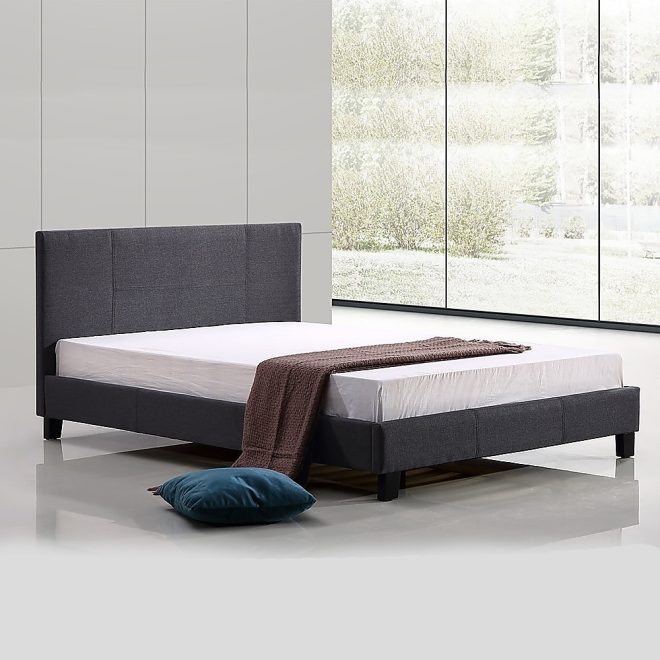 Linen Fabric Bed Frame – DOUBLE, Grey