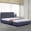 Linen Fabric Deluxe Bed Frame – DOUBLE, Grey