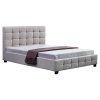 Linen Fabric Deluxe Bed Frame – QUEEN, Beige