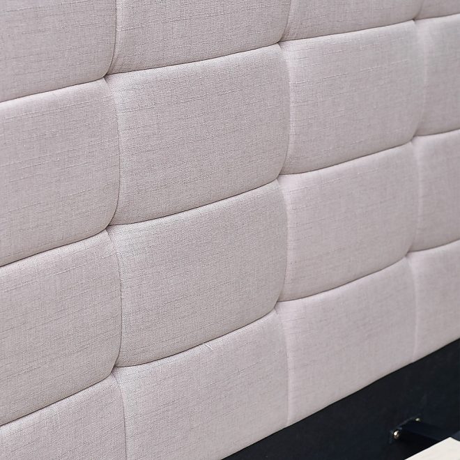 Linen Fabric Deluxe Bed Frame – KING, Beige