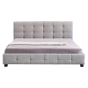 Linen Fabric Deluxe Bed Frame – KING, Beige