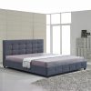 Linen Fabric Deluxe Bed Frame – KING, Grey