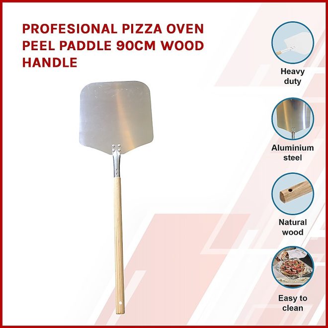Pizza Oven Peel Paddle Long Wood Handle – 90 cm