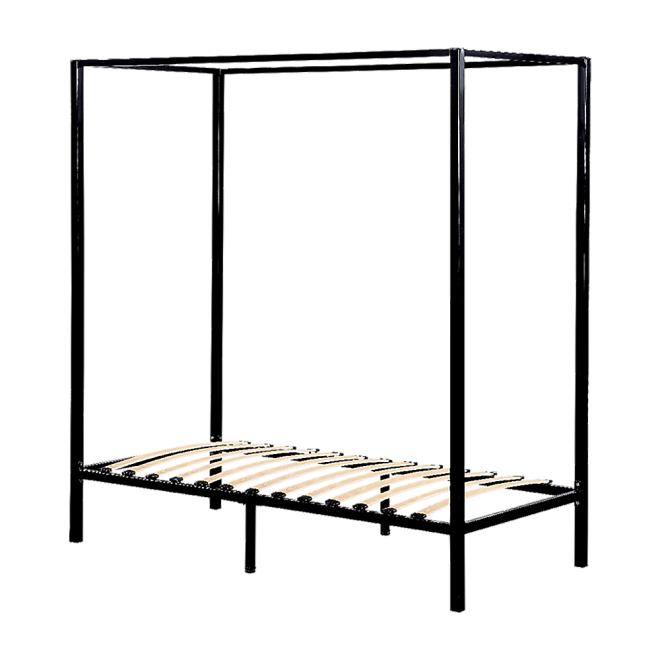 4 Four Poster Bed Frame – SINGLE, Black