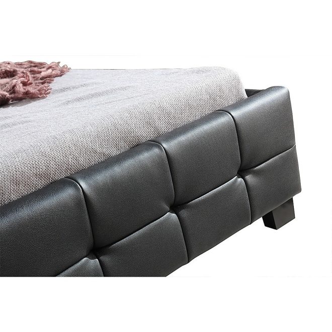 King Single PU Leather Deluxe Bed Frame – Black