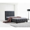 King Single PU Leather Deluxe Bed Frame – Black
