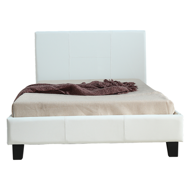 PU Leather Bed Frame – KING SINGLE, White