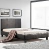 PU Leather Bed Frame – KING SINGLE, Brown
