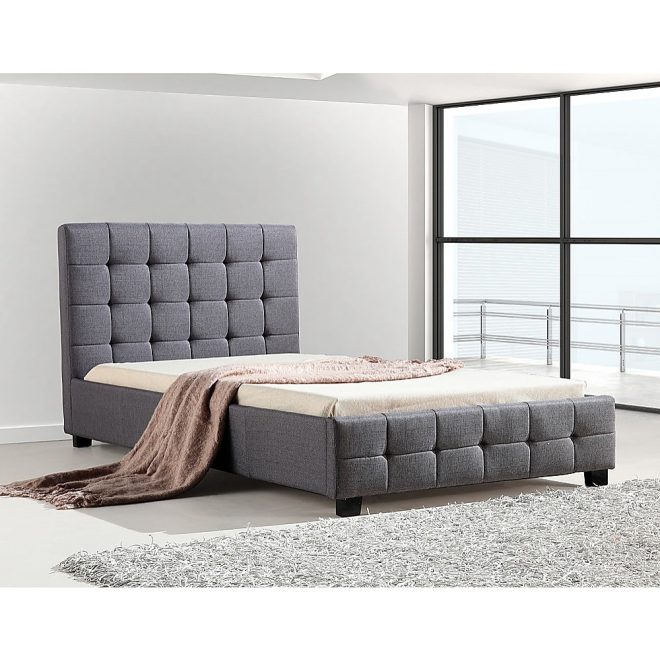 King Single Linen Fabric Deluxe Bed Frame – Grey